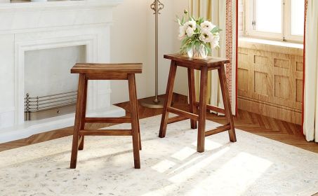 TOPMAX Farmhouse Rustic 2-piece Counter Height Wood Kitchen Dining Stools for Small Places, Walnut TOPMAX Farmhouse Rustic 2-piece Counter Height Wood Kitchen Dining Stools for Small Places, Walnut